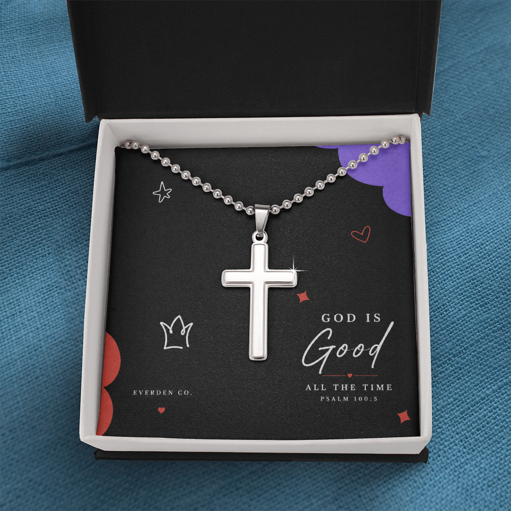 Artisan-Crafted Cross Necklace with Ball Chain