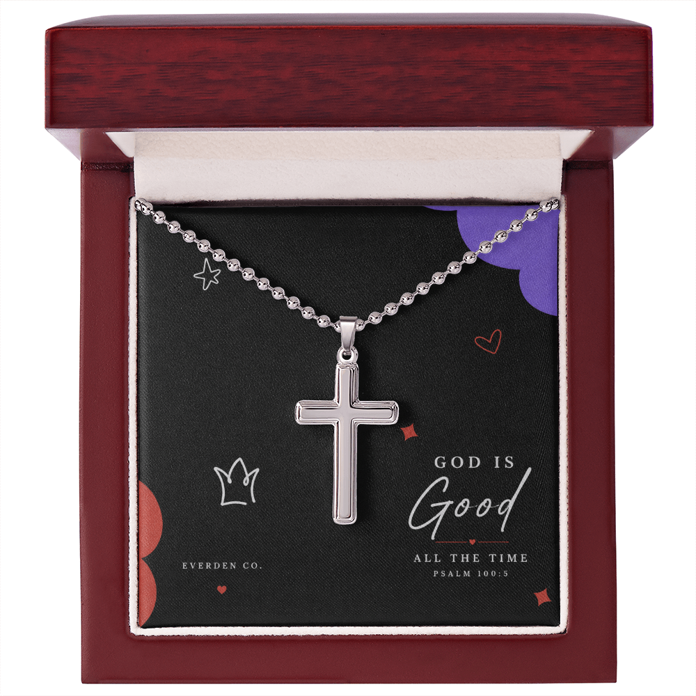 Artisan-Crafted Cross Necklace with Ball Chain